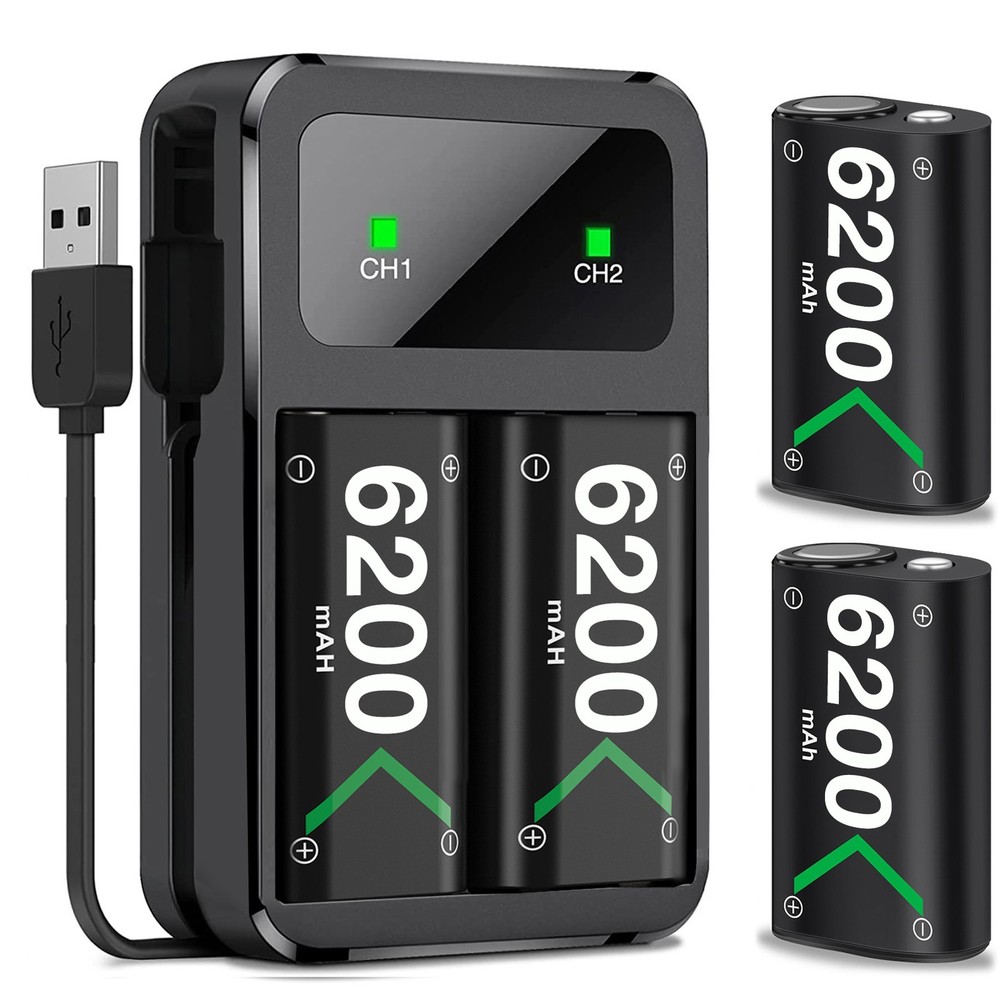 2 pack 6200mWh Xbox Controller Rechargeable Battery Pack  for Xbox One/Series X
