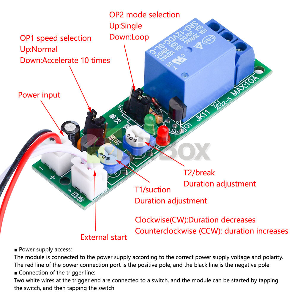 DC 5V 12V 24V Infinite Loop ON OFF Delay Relay Module Cycle Delay Timer Relay