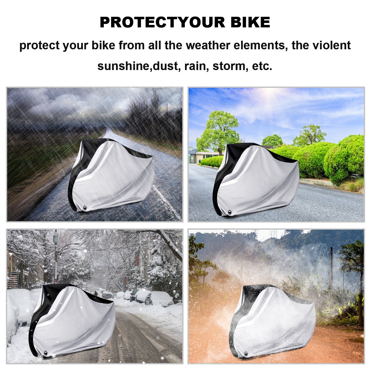 Heavy Duty Waterproof Bicycle Cover Bike Sun/Rain/Snow/Dustproof UV Protector US
