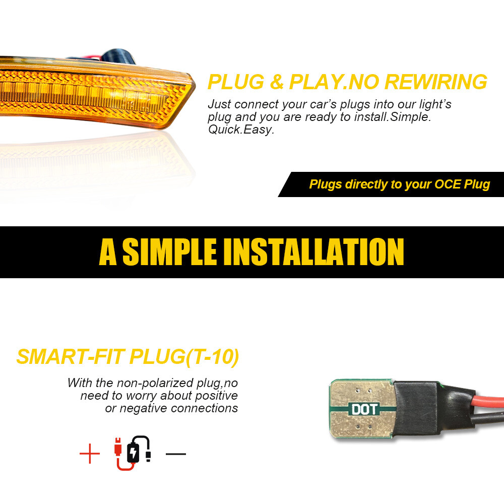 Side Fender Marker Light Lamp Front Amber Left & Right for Mini Cooper 2007-2016