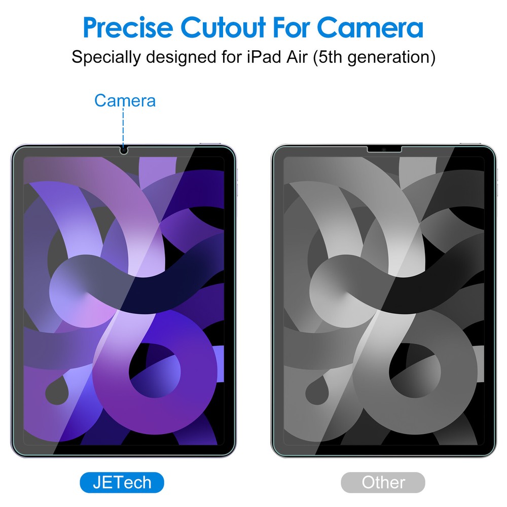 JETech Screen Protector for iPad Air 5 2022 Face ID Compatible Tempered Glass