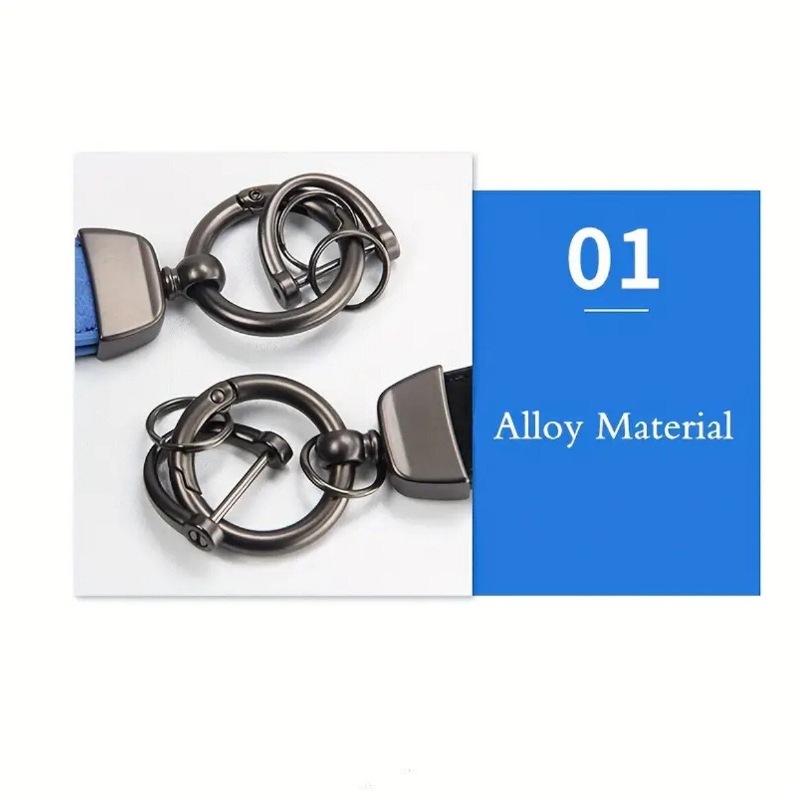 Leather American USA Flag Car Keychain with Zinc Alloy Ring, Tactical Keychain