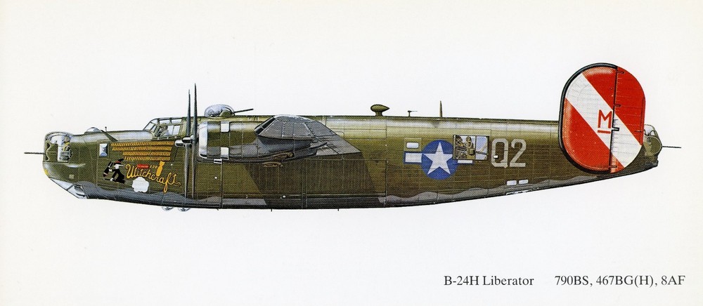 B-24H LIBERATOR - "Witchcraft"  PROFILE PRINT.