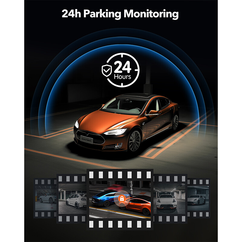 WOLFBOX 12" Mirror Dual Dash Camera Front & Rear Dash Cam With WiFi&GPS for Cars