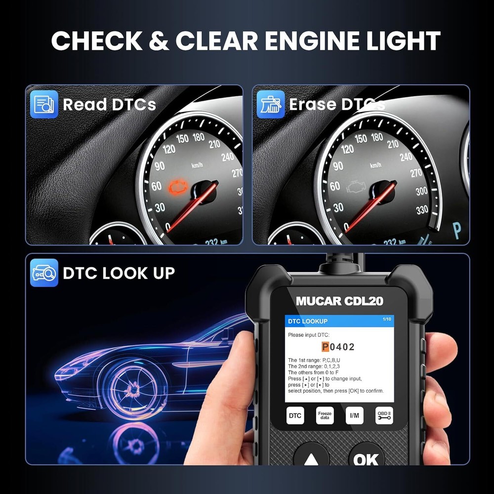 2025 MUCAR CDL20 OBD2 Code Reader Scanner Car Engine Light Diagnostic Scan Tool