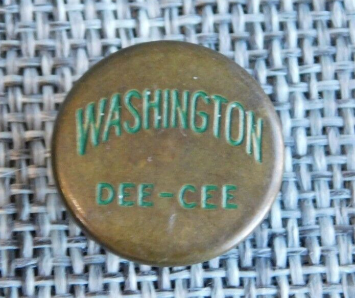 Antique Vtg Uniform Work Stud Button Washington DEE CEE Aprx: 11/16" #808-B