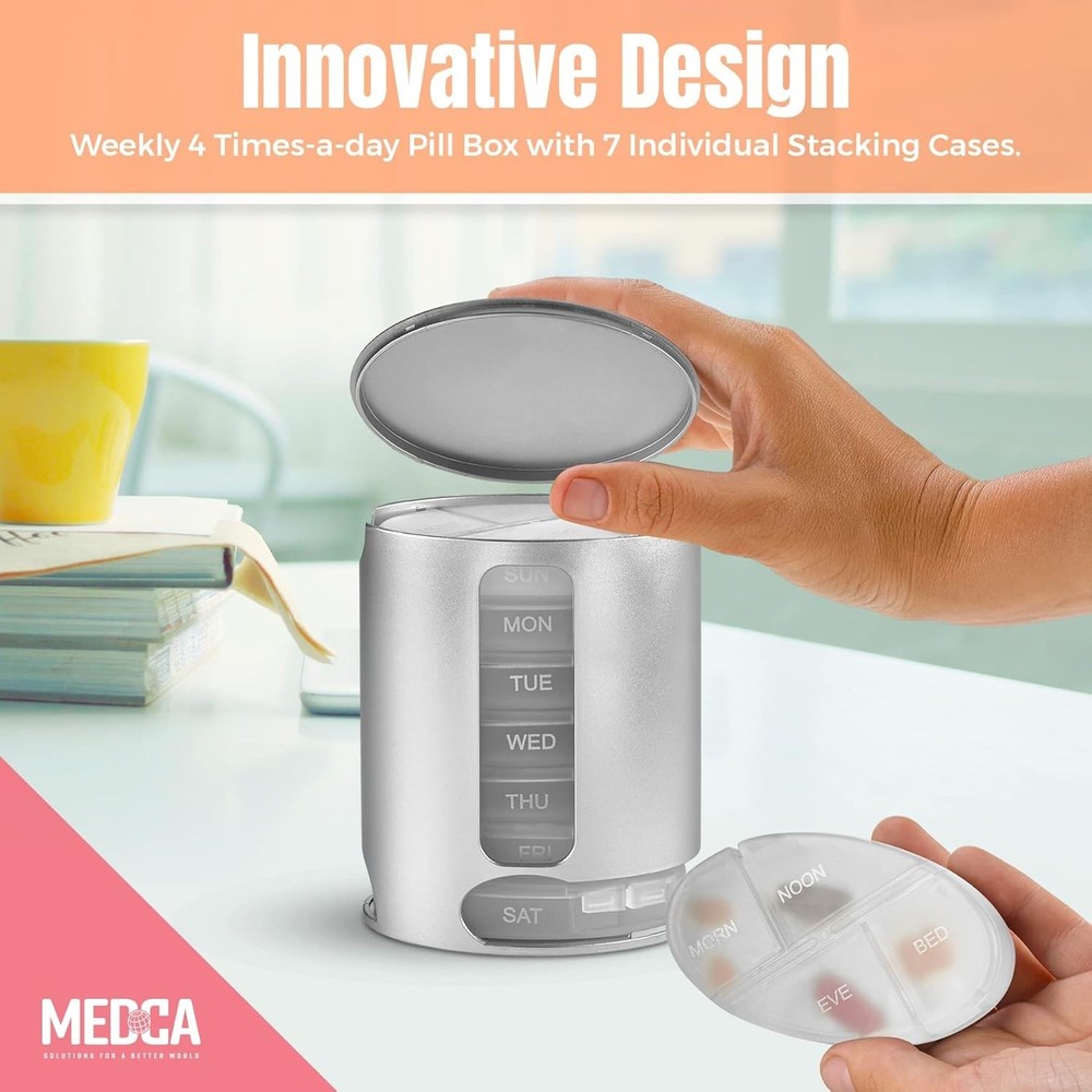 2-Pack Stackable Pill Organizers