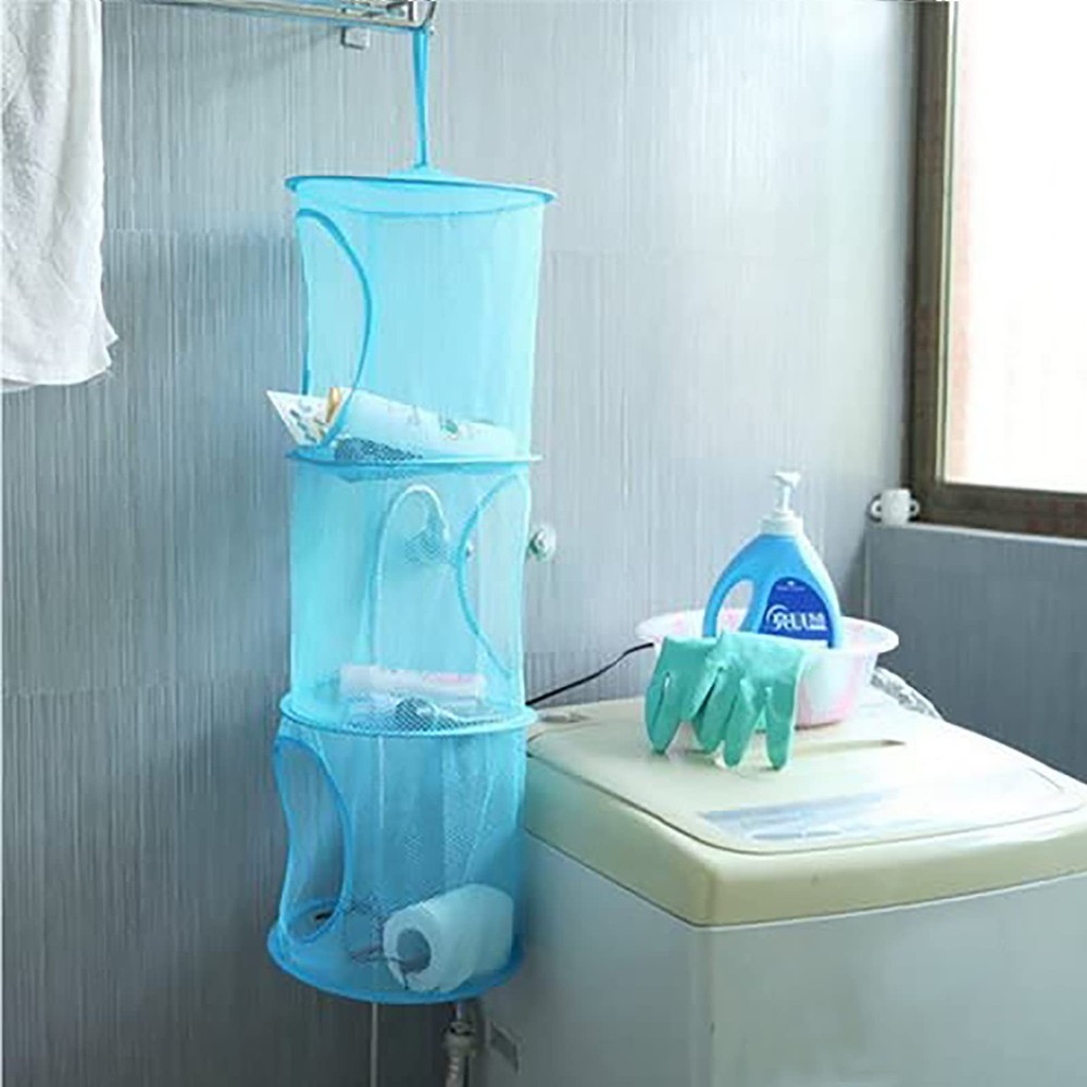 2pcs Hanging Mesh Storage Organizer Bag Foldable Space Saving Organizer with ...