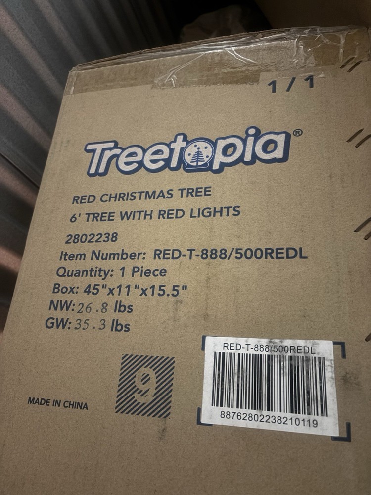 Treetopia Red Pre-Lighted Artificial Christmas Tree 6 ft with Red Lights