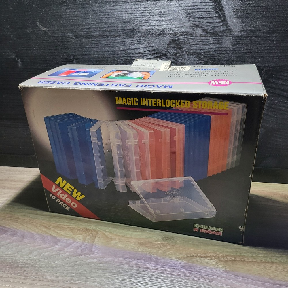 10 VHS CASES - LOCKING DESIGN - IN BOX