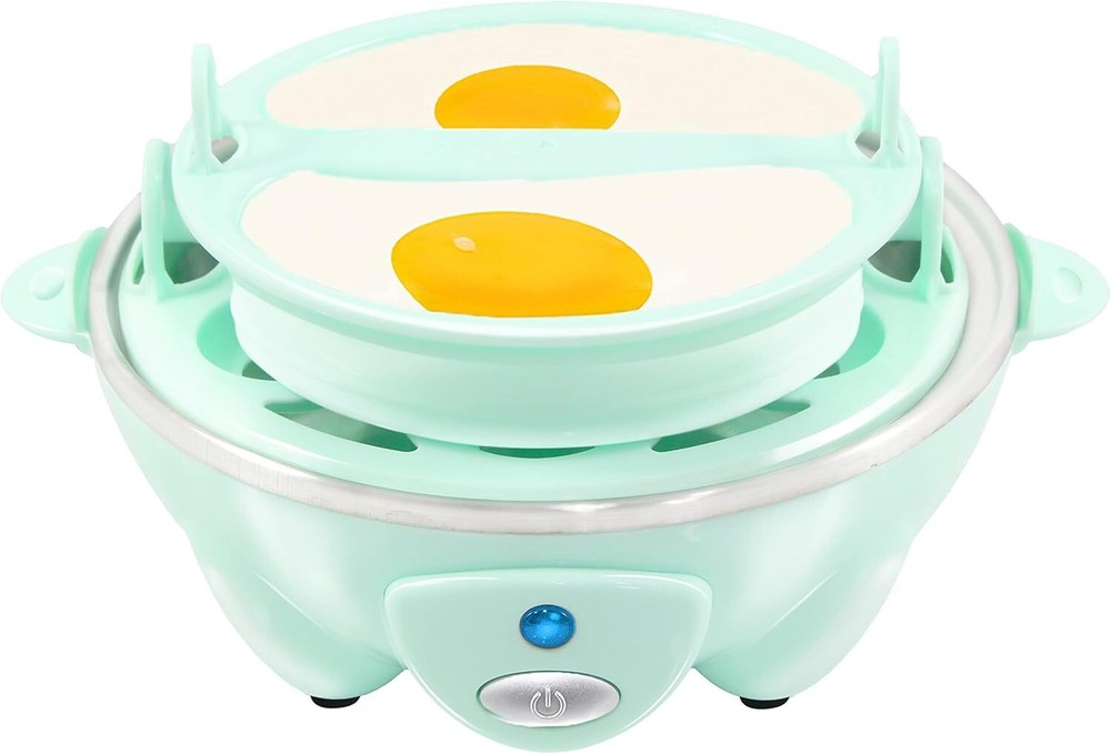 Electric 7-egg capacity egg cooker with automatic shut-off and buzzer
