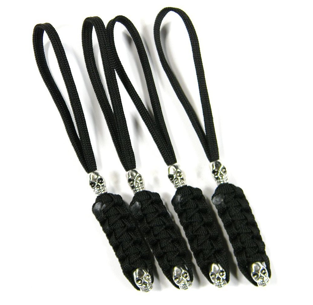 Double Skull Paracord Knife Lanyards & Zipper Pulls Multi Function - US Veteran