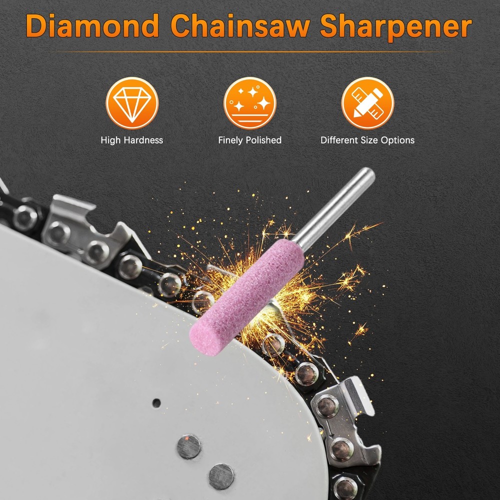 Chainsaw Sharpener with Box [18pcs] - Chainsaw Sharpening - [Pink- 7/32 Inch]