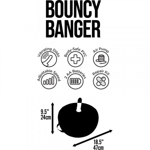 Bouncy Banger Inflatable Cushion with Vibrating Dildo