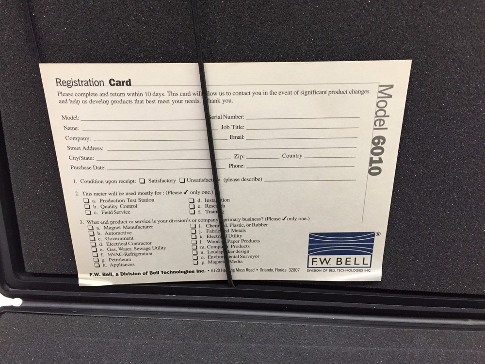 F.W. BWLL MODEL 6010 CASE ONLY