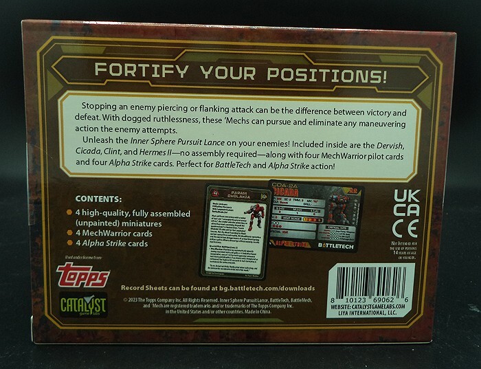 Catalyst Game Labs BattleTech Mercenaries Force Pack INNER SPHERE PURSUIT LANCE