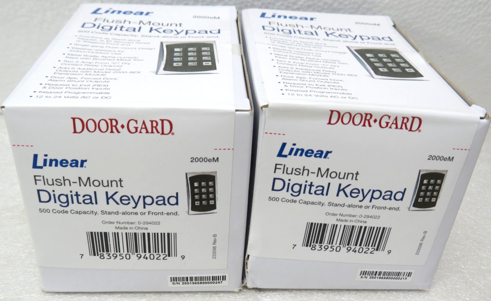 Linear 2000eM eM Style Flush-Mount Durable Metal Access Control Keypad [CTD]