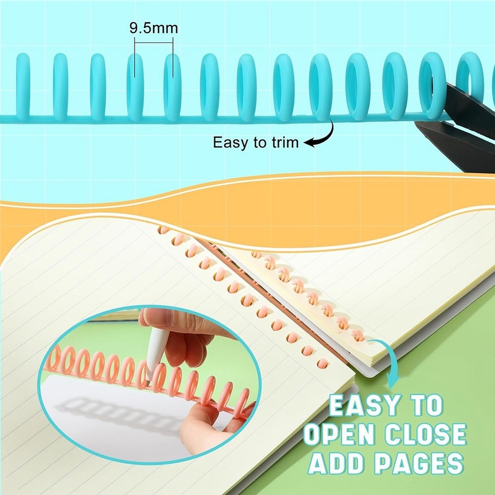 50PCS Plastic Spiral Binding Coils, 1/2 inch Diameter 30 Binding Spirals7872