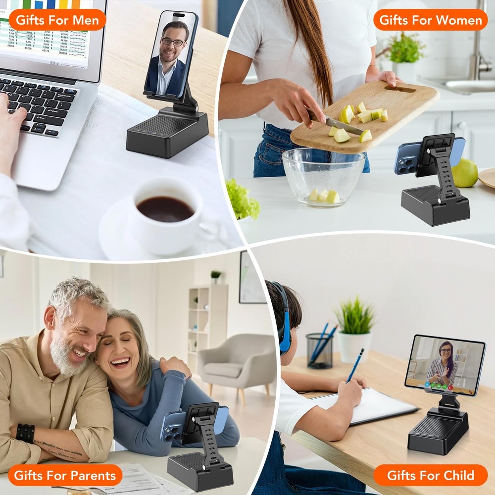 Multifunctional Cell Stand with Wireless Bluetooth Speaker and Anti-Slip Base...