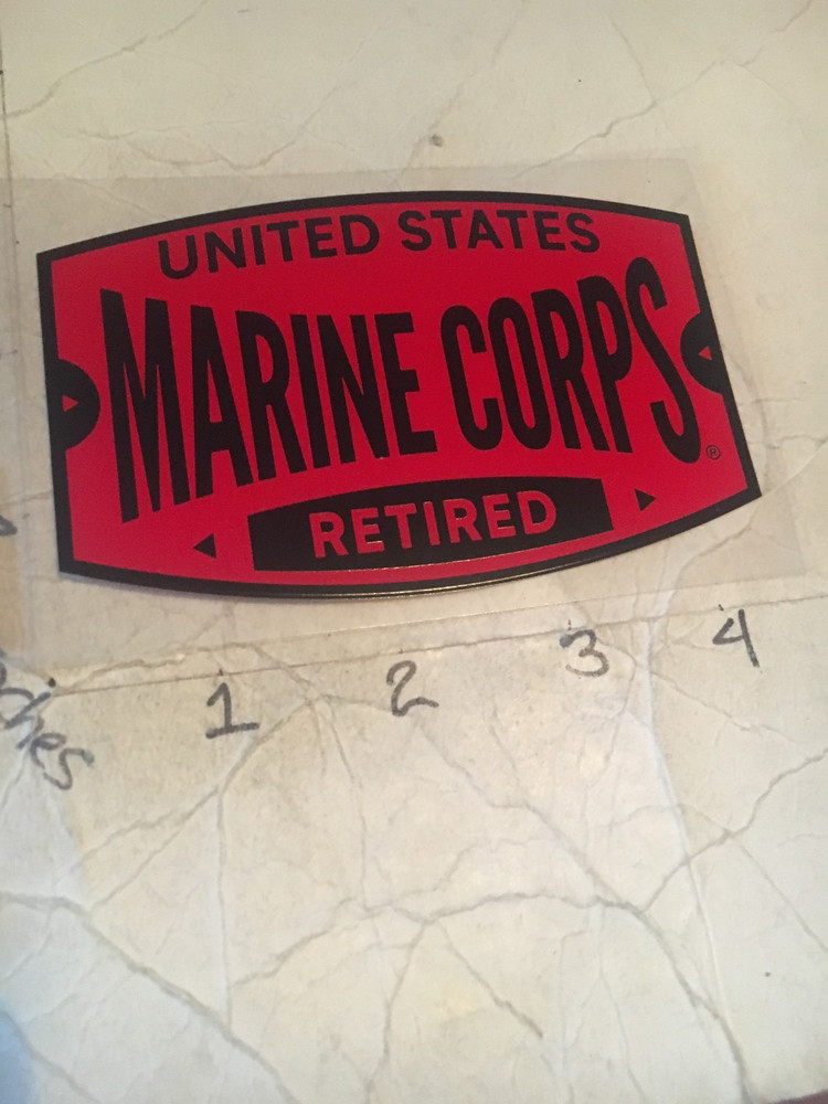 USMC US Marines " RETIRED " Window Decal (Applied outside) variant **