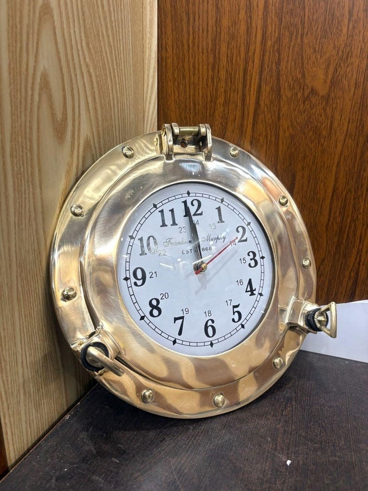 10 Inch Handmade Solid Brass Porthole With Clock Nautical Wall Décor gift item