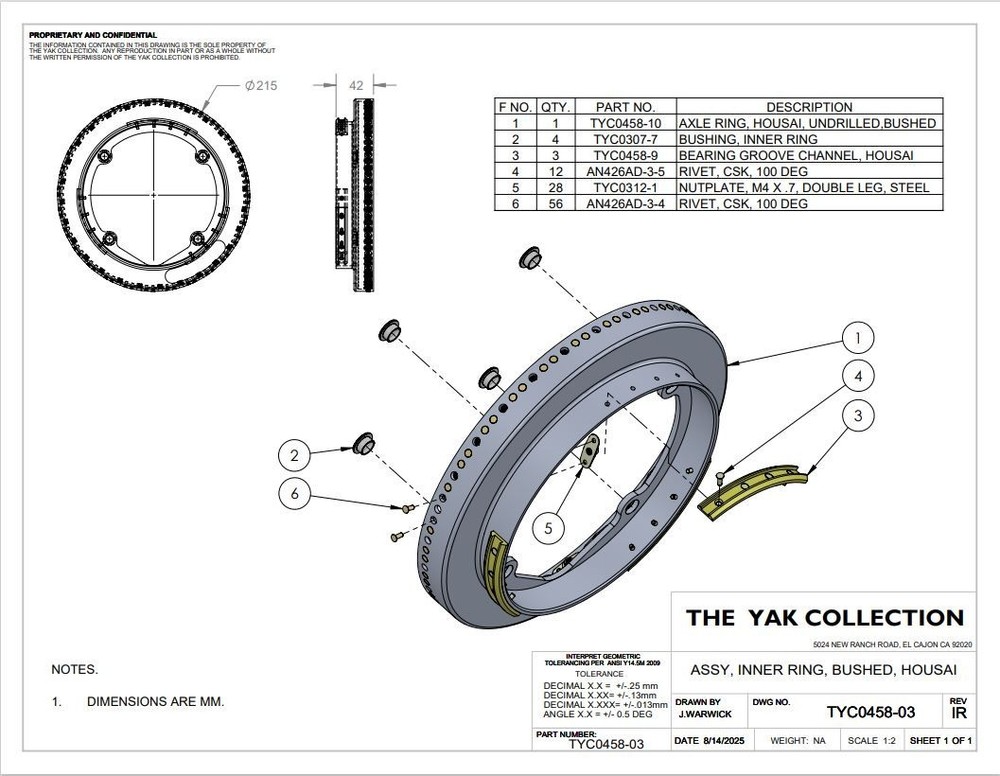 Repro Fixed Axle Ring, Housai HS 6 engine, FREE SHIPPING in US