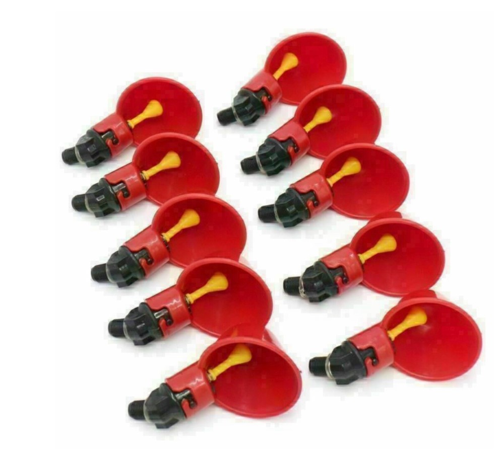 50 Poultry Water Drinking Cups Chicken Hen Plastic Automatic Drinker Feeder