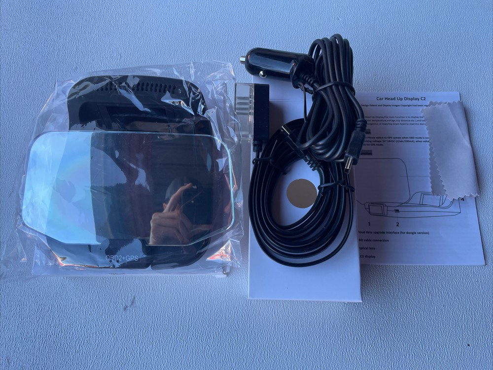 C2 Head Up Display Car Speedometer Obd2 EOBD GPS HUD Clock Glass Projector
