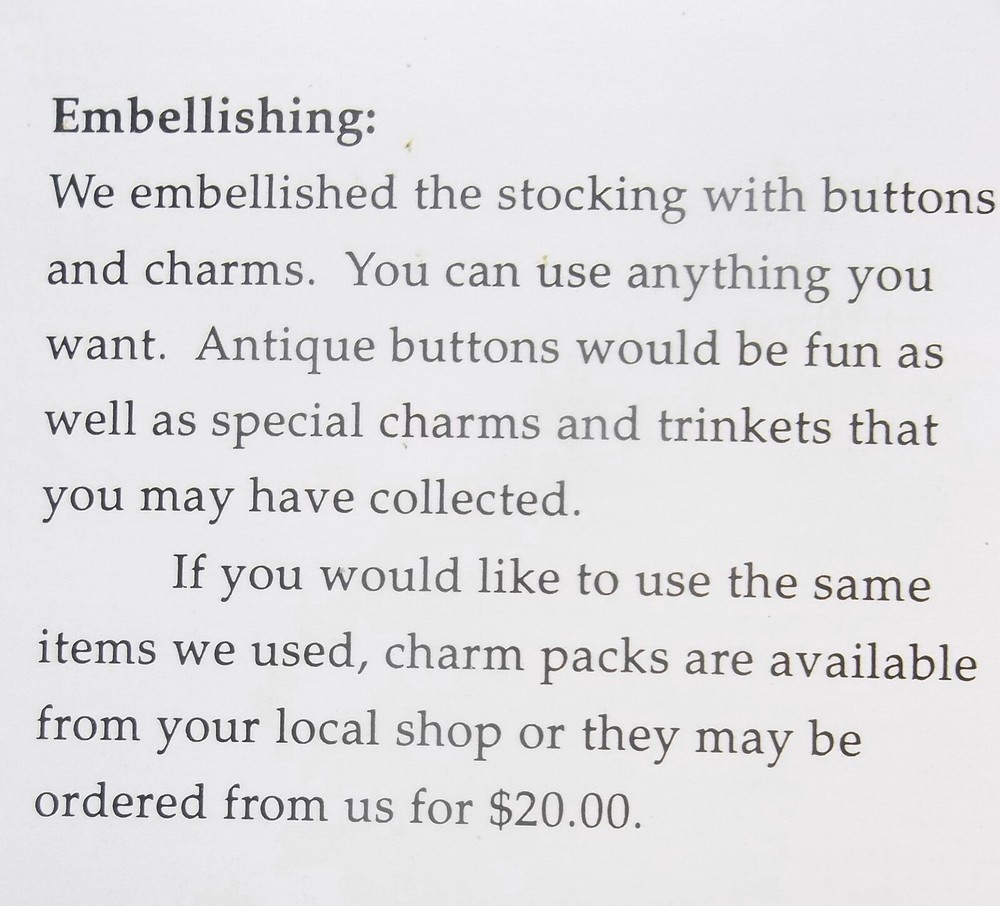 Shepherd's Bush Cross Stitch Pattern Leaflet: SOPHIE'S STOCKING
