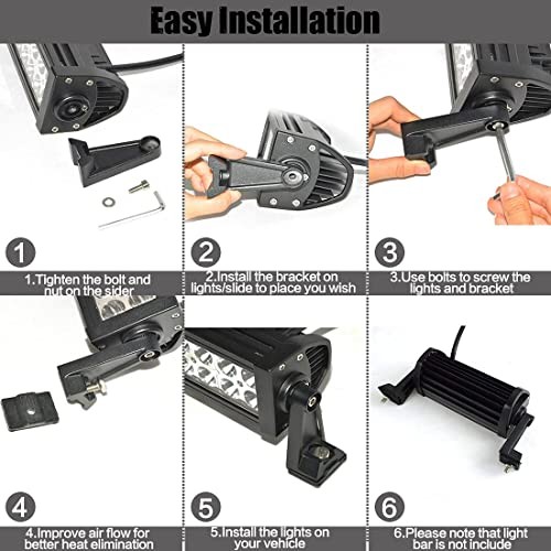 LED Light Bar Side Mounting Bracket Base Mounting Light Bar Adjust Bracket-Side