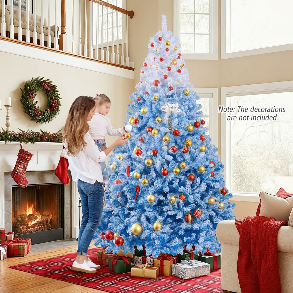 8FT Artificial Christmas Tree w/1774 Branch Tips 470White LED Lights, 8 Modes