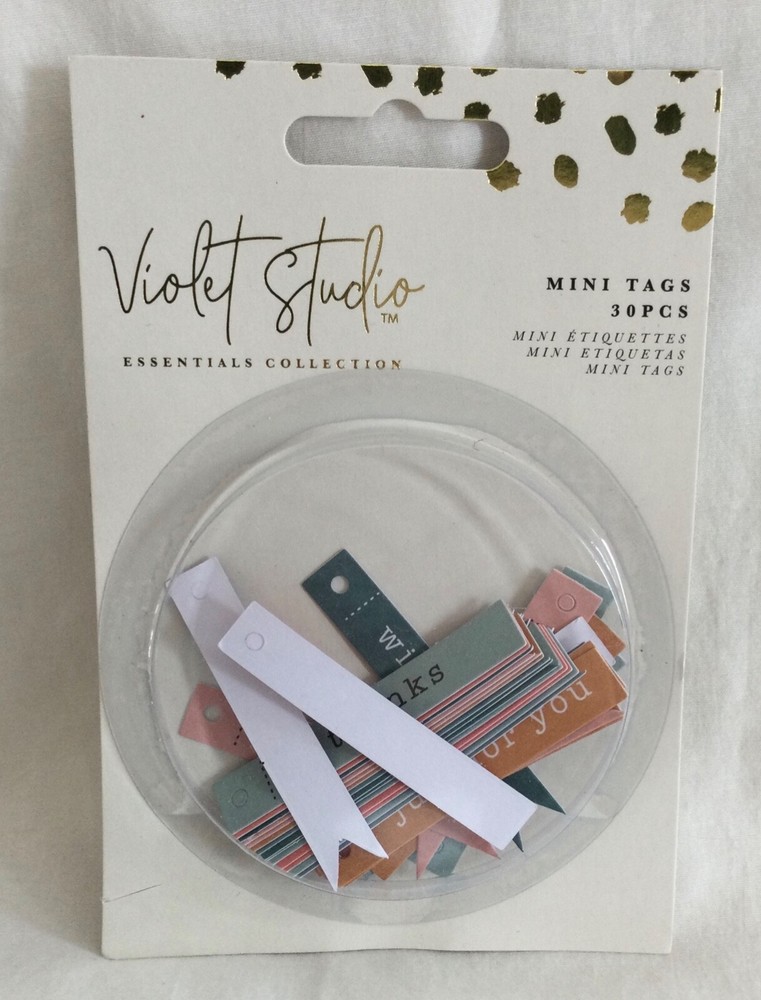 NEW Violet Studio Essentials Collection Printed Mini Tags - Sentiments - 30 Pcs.