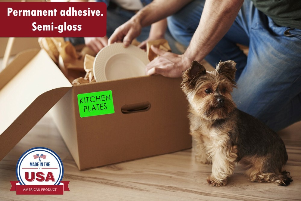 Moving 3x2 Inch Adhesive Sticker Color Coding 7.5 cm x 5 cm Rectangular Labels