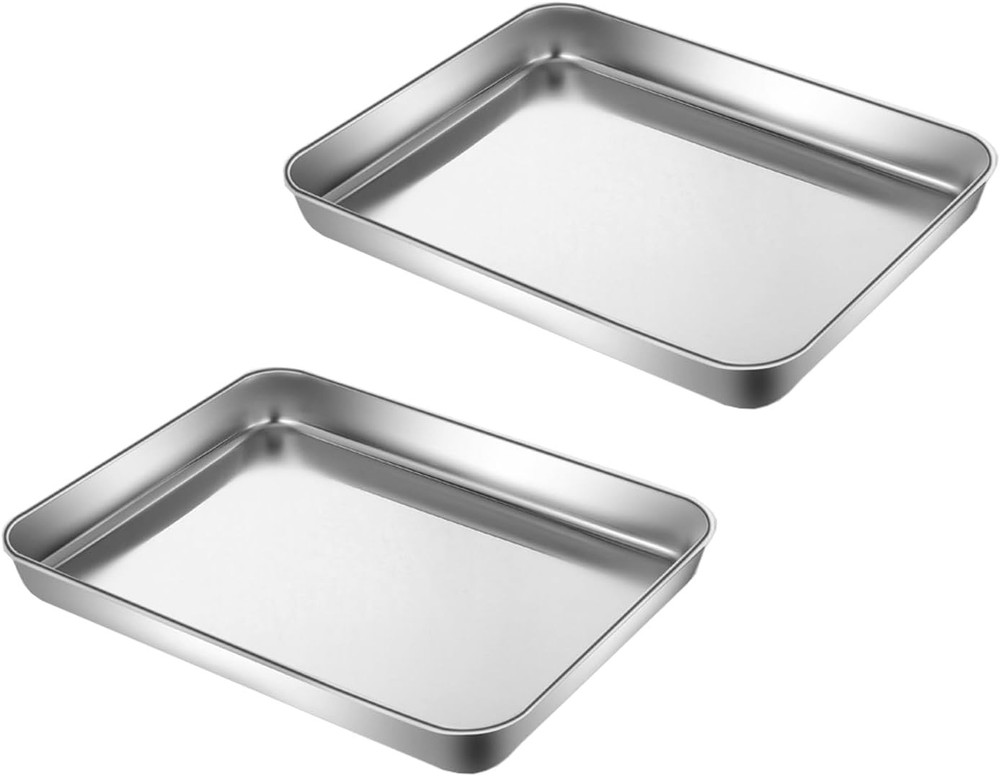 Extra Small Baking Sheet Pans Stainless 9.3 x 6.9 inch, Silver