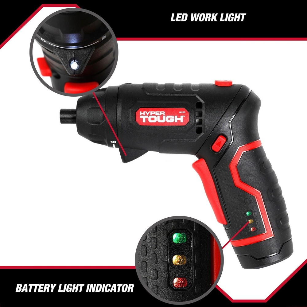 4V Cordless Rotate Screwdriver W/ Battery Charger & Adjustable Handle Workshop
