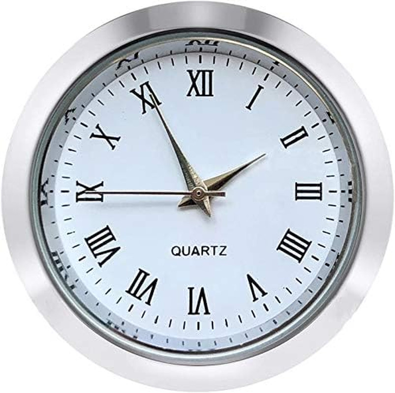 Mini Clock Insert 1-1/2 Inch (37 Mm) round Quartz Movement Miniature Clock Wh...