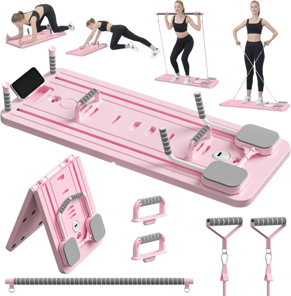 Multi-Purpose Foldable Pilates Reformer Board - 5 in 1 Home Exercise Set