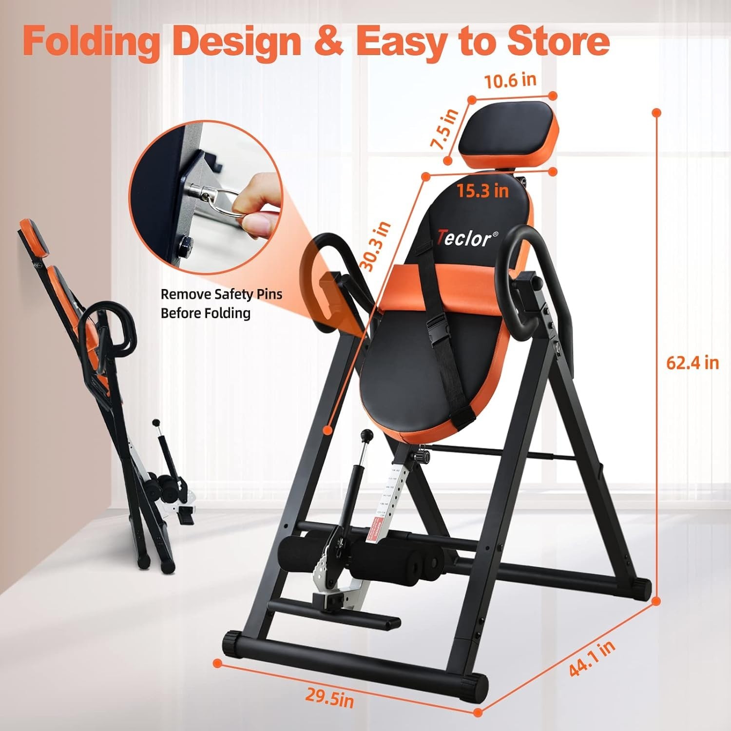 Inversion Table for Back Pain Relief, 350 lbs Capacity Strength Training Inve...