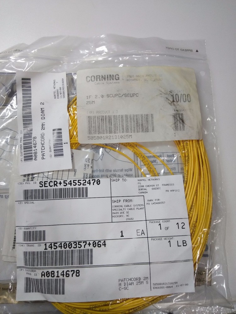 Corning fiber optic cable1F-SFC-SCUPC/SCUPC 25M