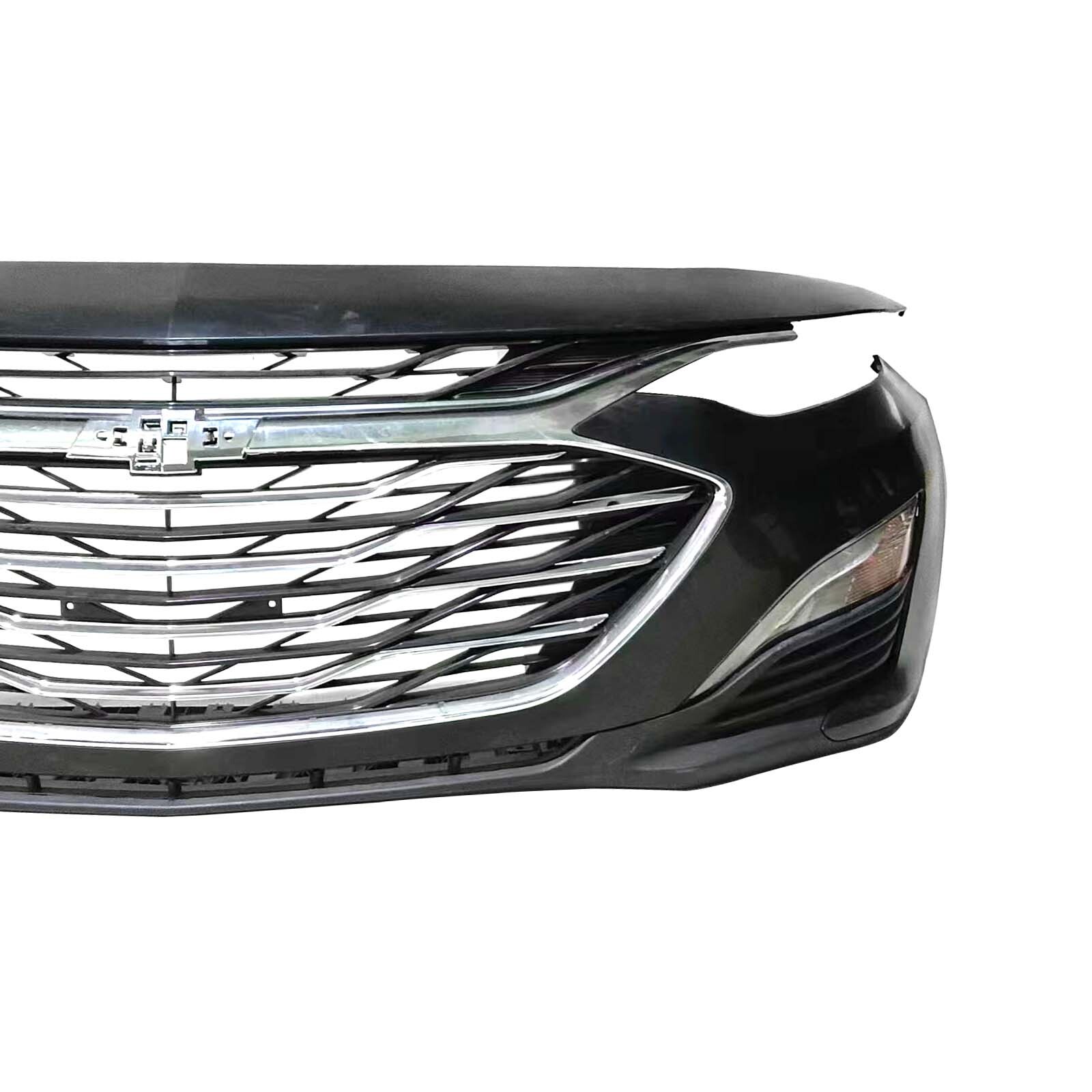 Front Bumper Cover Upper & Lower Grille Fog Lights Fits 2019-2024 Chevy Malibu
