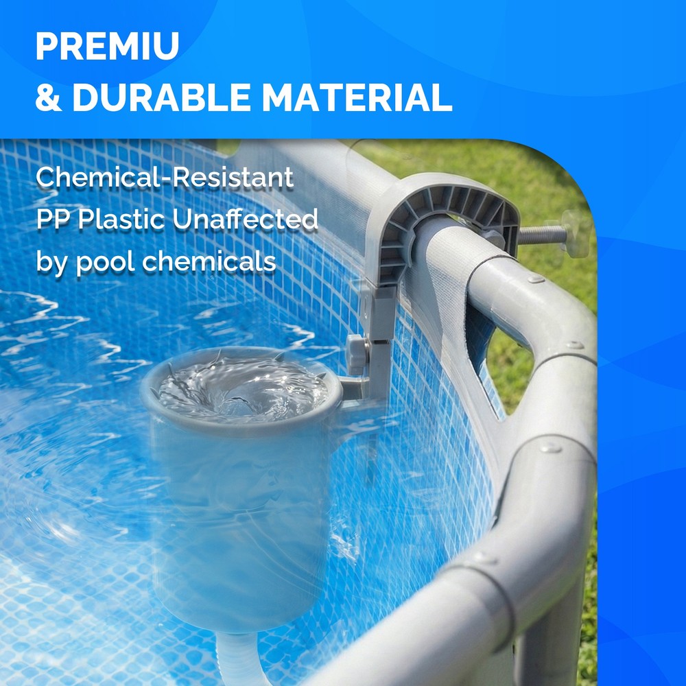 Adjustable Pool Skimmer Surface Skimmer for Above Ground Pool, Metal Frame Pool