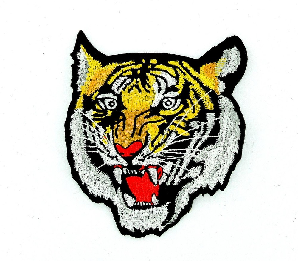 Embroidered Iron-On Patch Biker Backpack Tiger