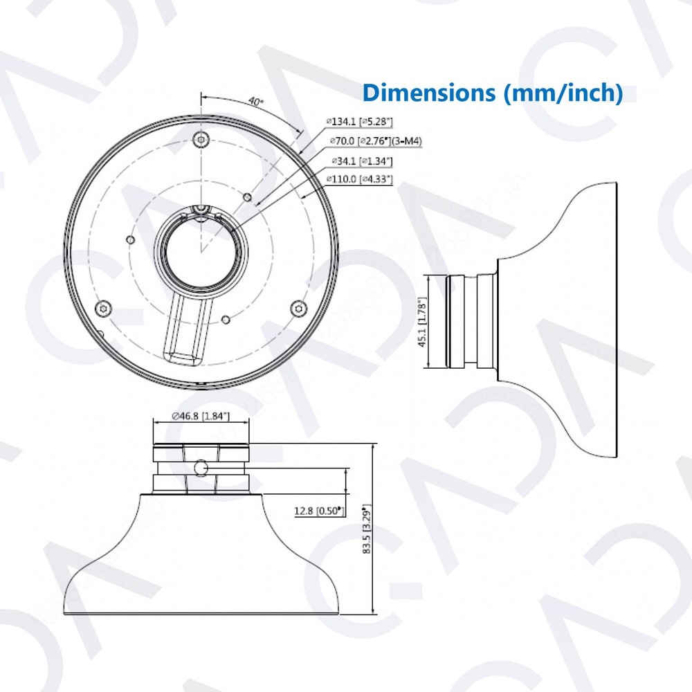 Dahua PFB220C + PFA107 Ceiling Pendant Pole Mount Long Bracket for Select Camera