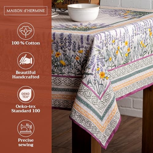 Table Cloth Rectangle Table 100% 90" x 60" (Rectangular) 10 - Fanny Lavender