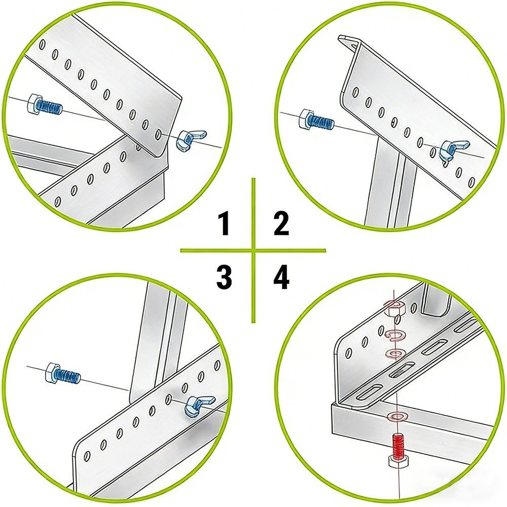 28in Solar Panel RV Tilt Mount Brackets Kit System Roof Flat Surface Adjustable