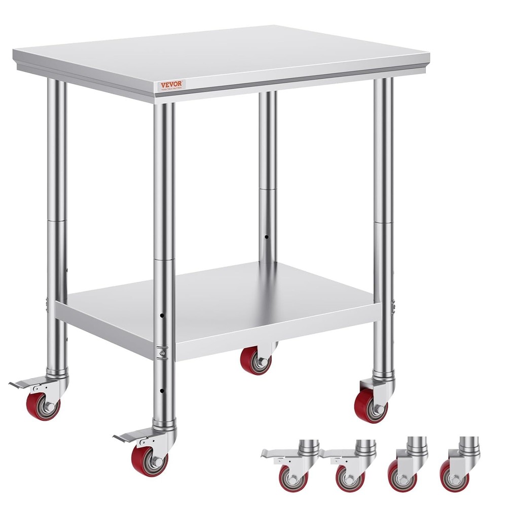 Mophorn Stainless Steel Work Table with Wheels