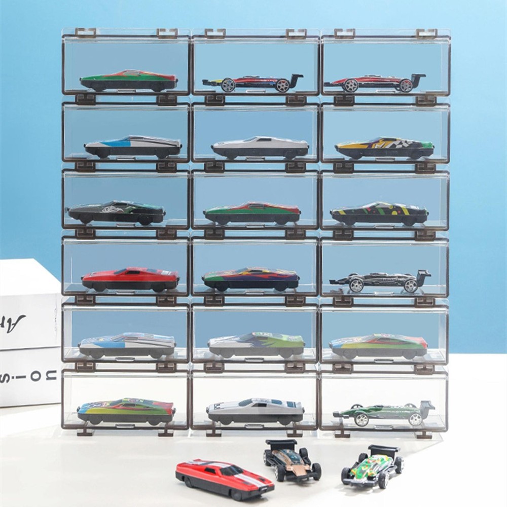 4Pcs/Set 1:64 Car Model Toy Storage Box Model Dustproof Case Acrylic Display j