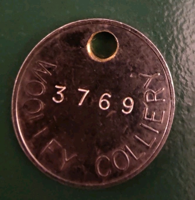 WOOLLEY Colliery Pit Check Tally - marked WOOLLEY COLLIERY 3769