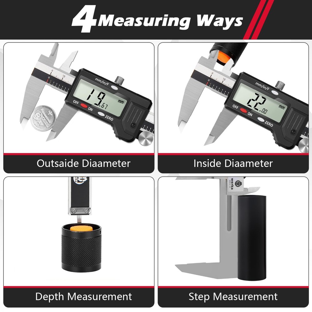 Digital Caliper, 0-6” Calipers Measuring Tool, Auto-Off Micrometer Caliper wi...