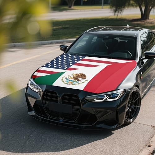 4x5ft Mexico Ameri ca Friendship Car Hood Cover, Car Bonnet Banner, Universal